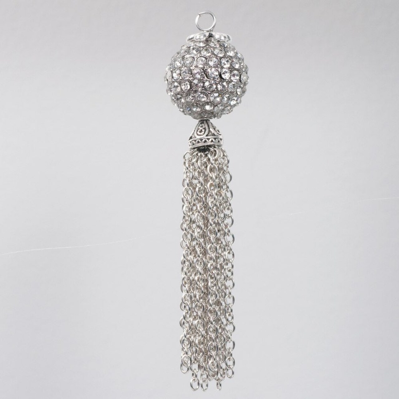 Estrellaª Premium Jewelry Pendant - Ball Tassel, Crystal / Silver